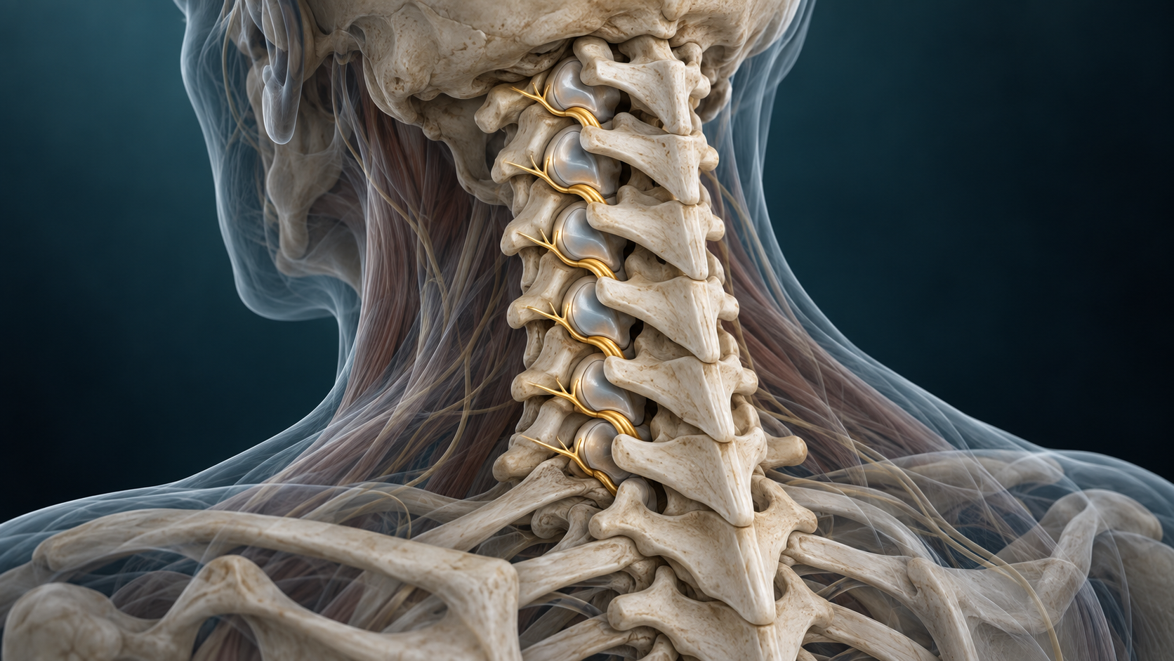 Posterior cervical facet joints and medial branch nerves.