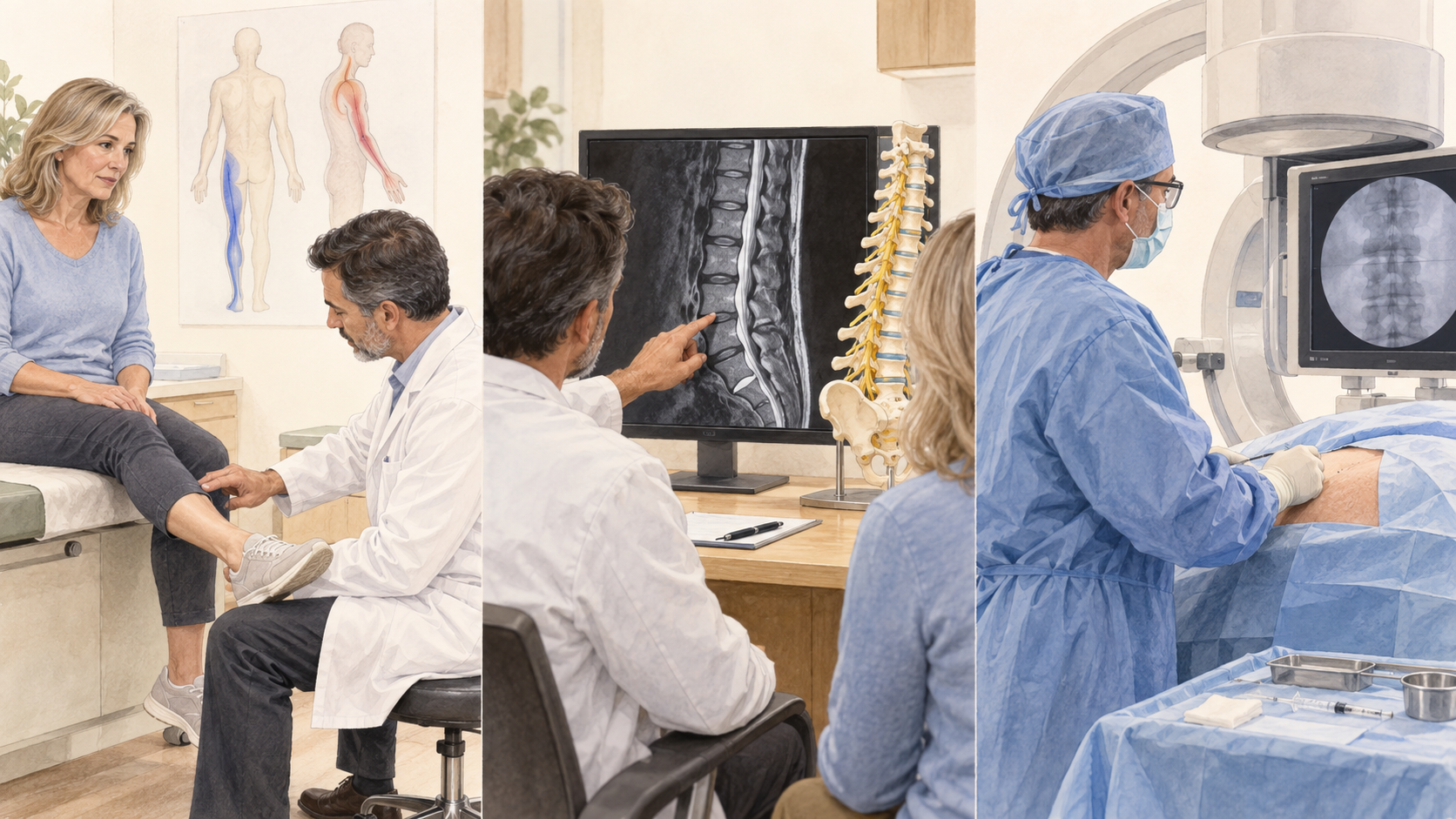 Diagnosis-first epidural injection selection pathway.